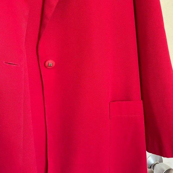 ✿ Red Polyester Blazer Made in Canada XL/18 - Picture 3 of 3